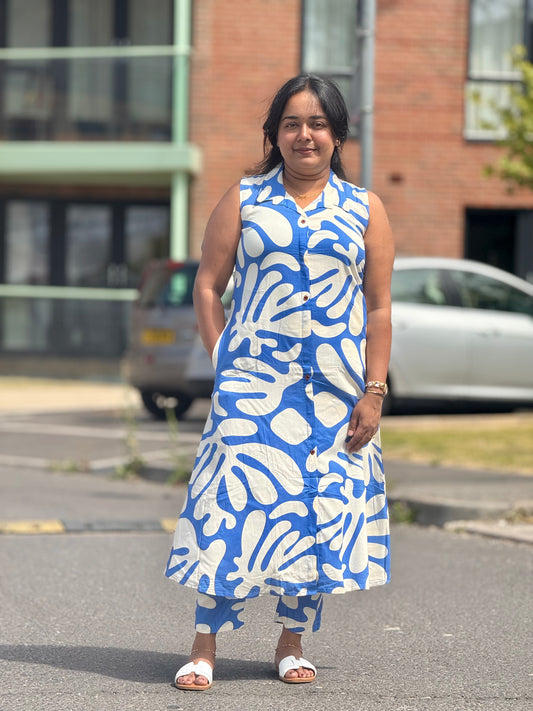 Indigo Whisper - Blue & White Co rd Set